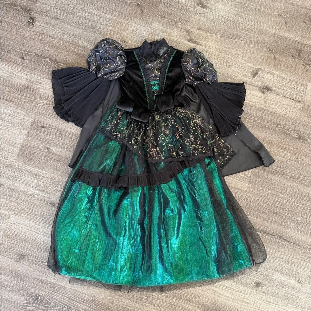 Mystical Green and Black Kids Costume